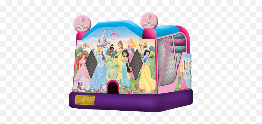 Inflatable Bounce Slide Combos New - Disney Princess Jumping Castle Emoji,Emoji Candy Table
