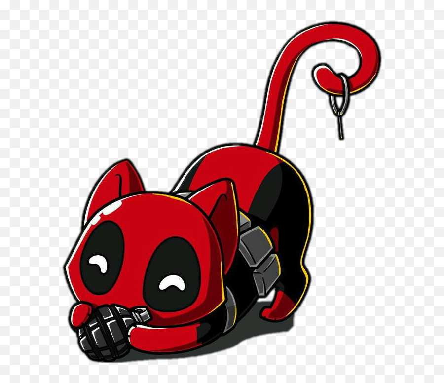 Cat Cute Deadpool Bomb Grenade - Cartoon Transparent Transparent Background Deadpool Emoji,Grenade Emoji