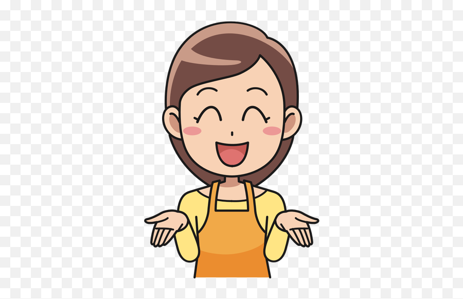 Laughing Apron Woman - Eat With Chopsticks Clipart Emoji,Japanese Laughing Emoji