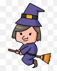 Witch Clip Art Hostted 2 - Witchcraft Cartoon Emoji,Witch On Broom Emoji