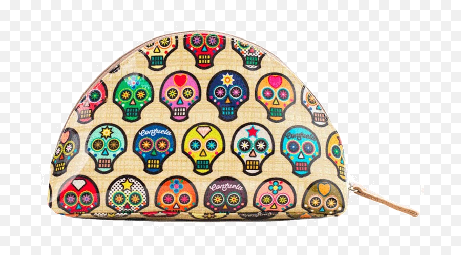 Consuela Large Dome Cosmetic Bag - Smiley Emoji,Skull Emoticon