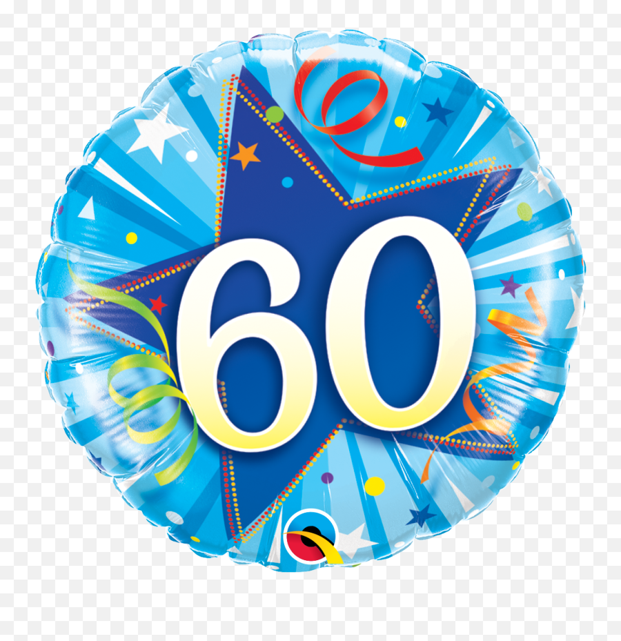Download 60th Shining Star Foil Balloon - 60th Birthday Balloons Png Emoji,Shining Star Emoji