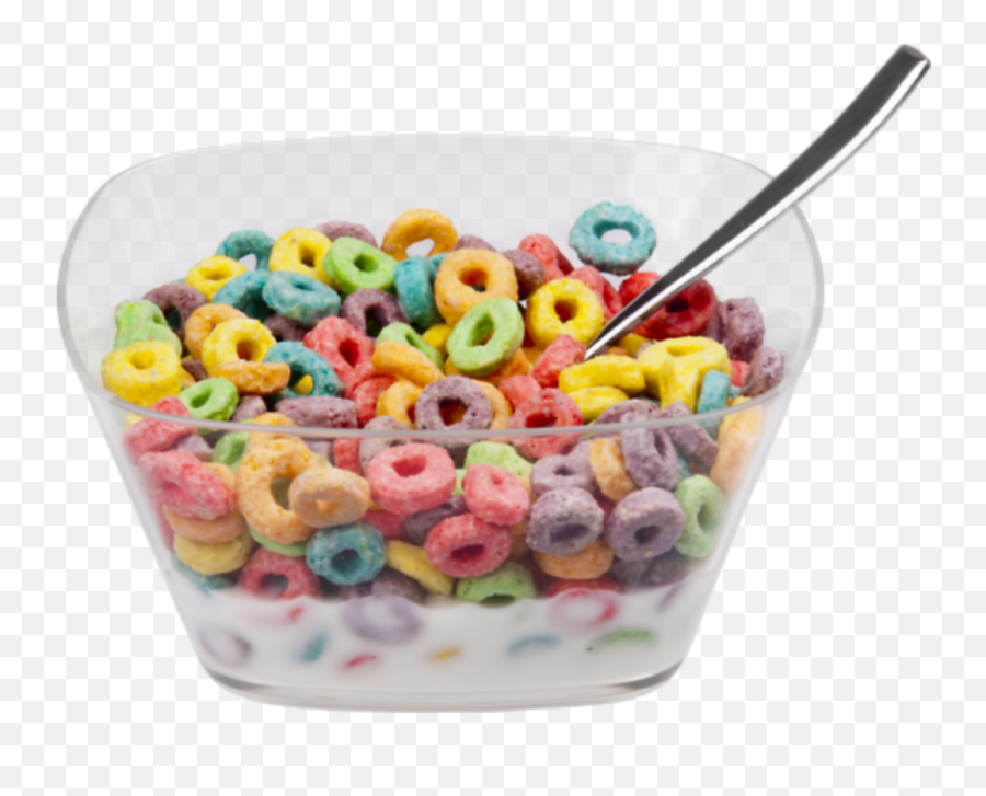 Colorful Bowl Food Breakfast Fruitloops - Froot Loops Cereal Bowl Emoji,Cereal Emoji