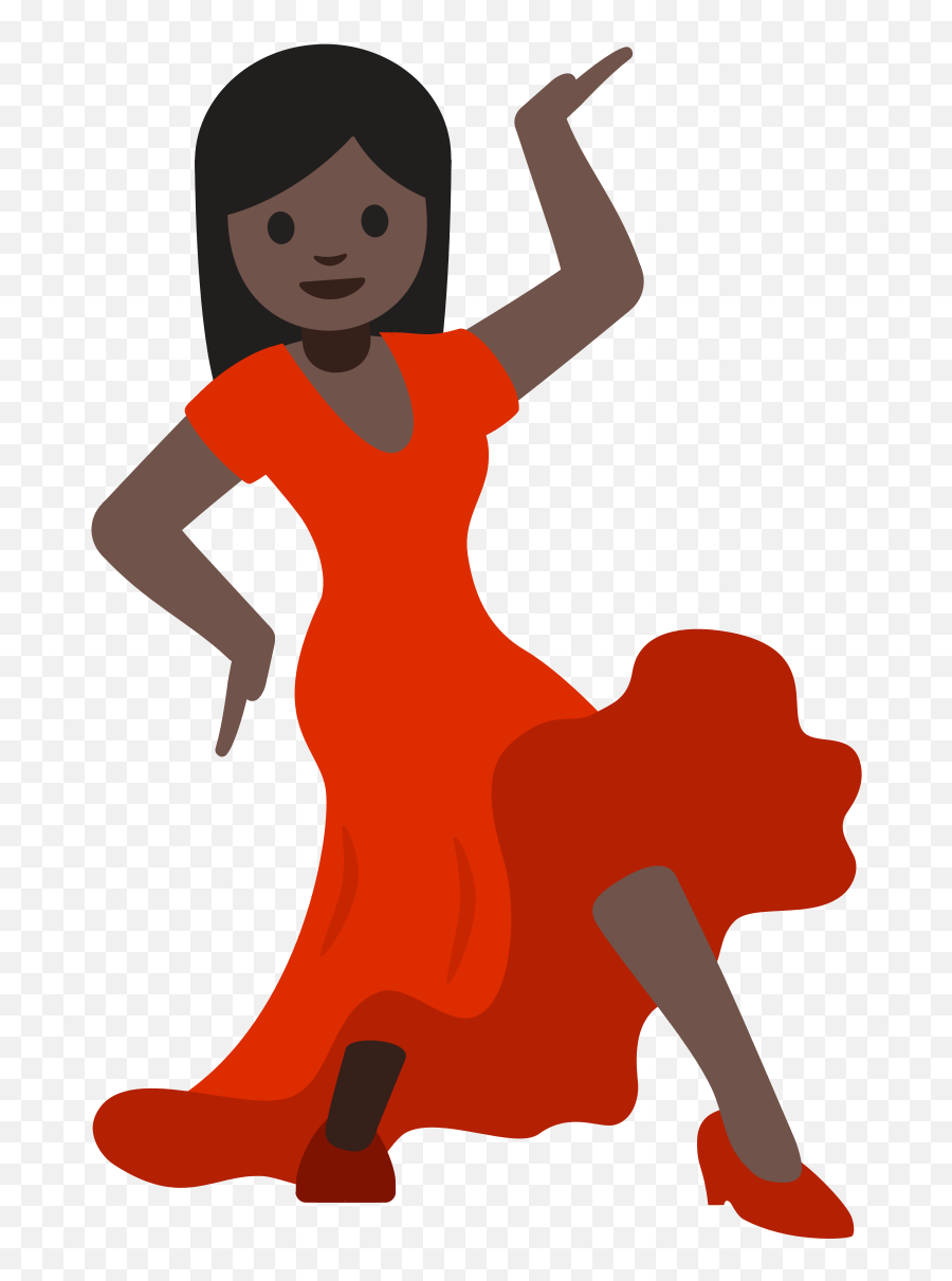 Emoji U1f483 1f3ff - Dancing Girl Emoji Png,Jumping Emoji