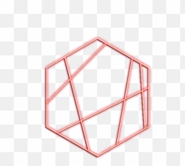 Hexagon Neon Glow Geometric Minim - Triangle Emoji