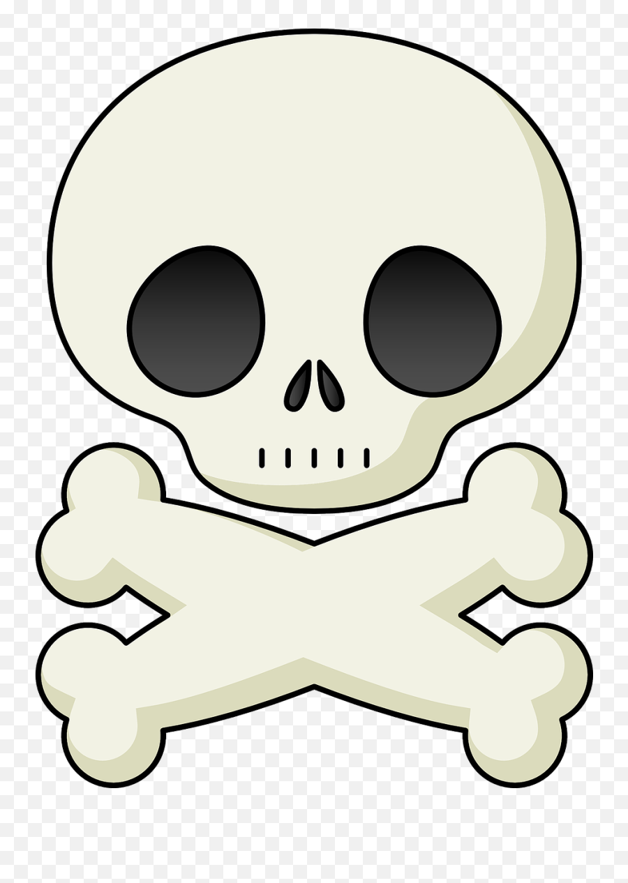 Skull And Crossbones Symbols Signs White Skeleton - Skull Clipart Cute Emoji,Memorial Day Emoji