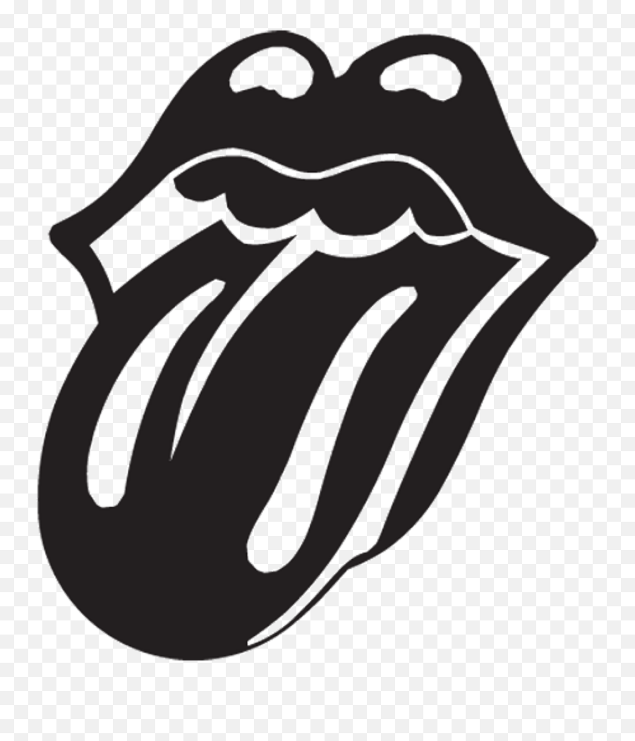 Rolling Stones Black Tunge Lips Band - Black And White Rolling Stones Logo Emoji,Rolling Stones Emoji