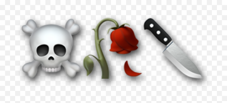Rose Dark Skull Knife Emoji Sticker By L0z3r - Language,Knife Emoji Png