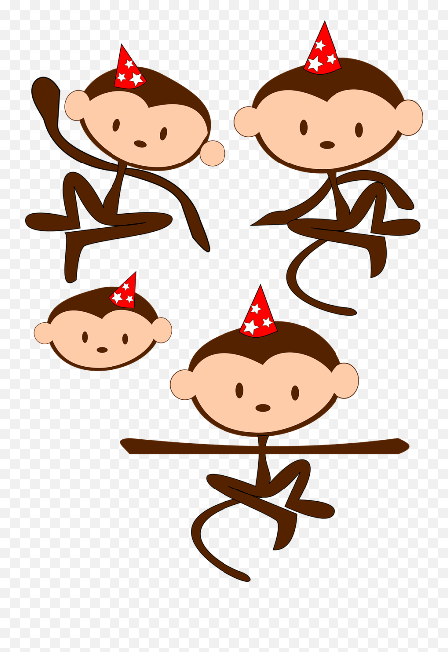 Anthropomorphized Animals Monkeys Party - Monkeys Party Png Emoji,Party Horn Emoji