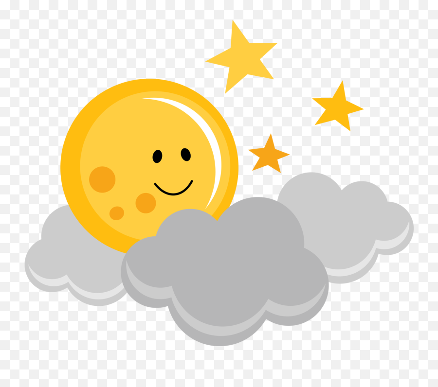 Download Png Files - Cute Moon Clip Art Emoji,Moon And Stars Emoji