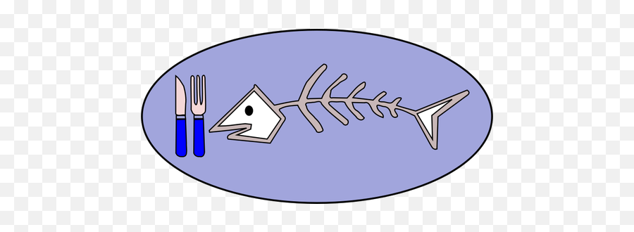 Vector Image Of Fish Bone - Fish In A Plate Clipart Emoji,Fish And Horse Emoji