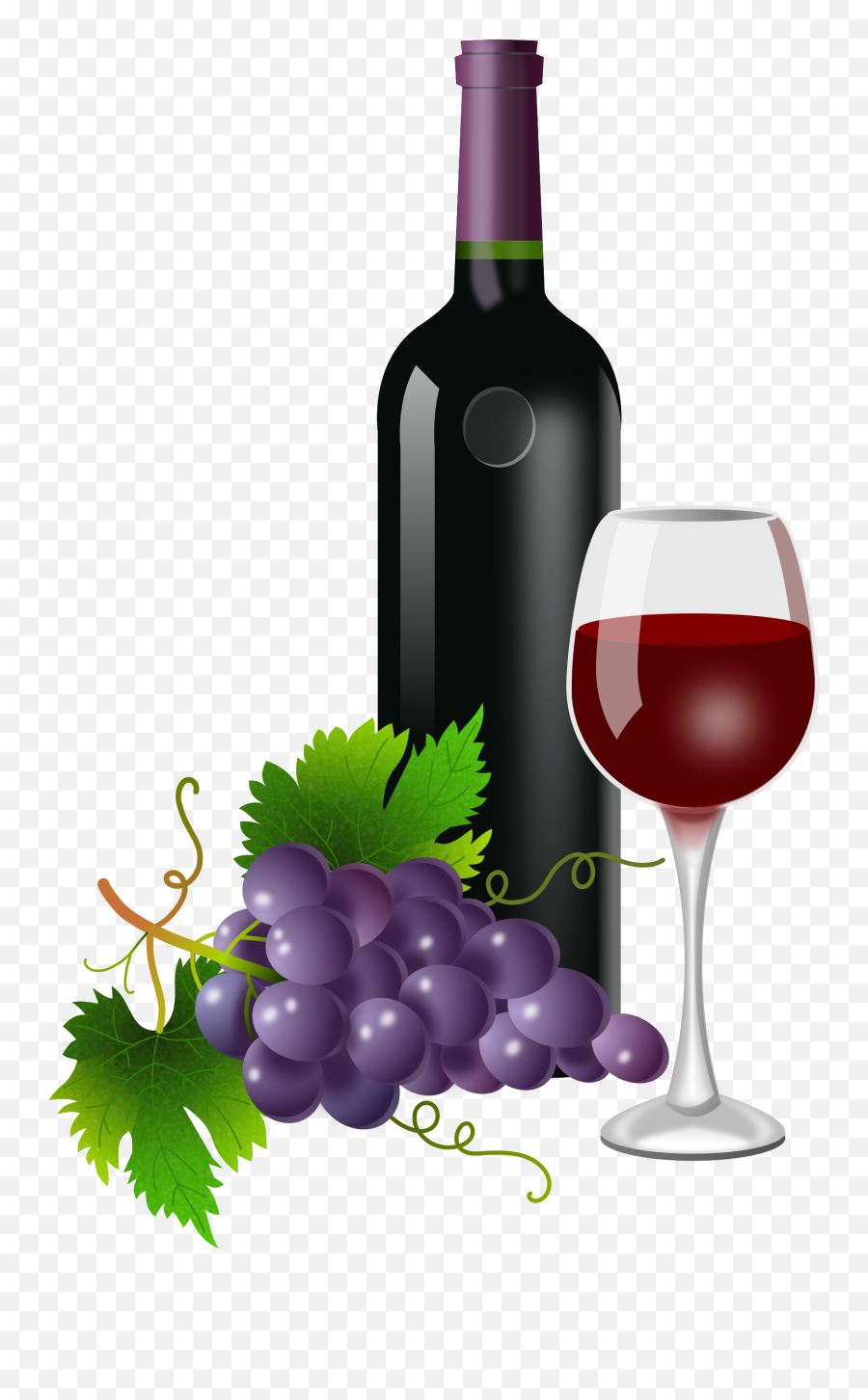 Purple Grapes Wine Bottle And Wine - Bottle Of Wine Clipart Emoji,Wine Emoticon Facebook