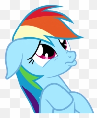 Top Love Shy Girl Cartoo Stickers For - Rainbow Dash Sad Face Emoji