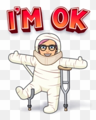 Fictional Characters Disney - Bitmoji With Cast And Crutches Emoji