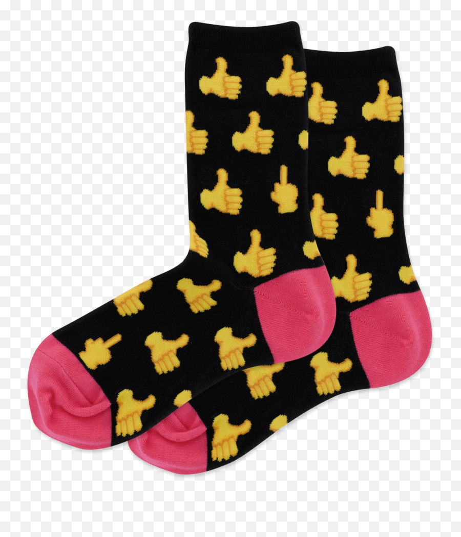 Womenu0027s Thumbs Up Crew Socks - Black Sock Emoji,Black Thumbs Up Emoji