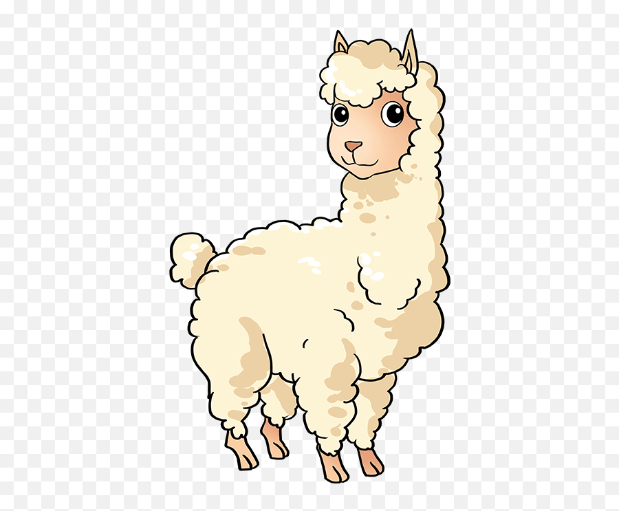 How To Draw A Llama - Really Easy Drawing Tutorial Cartoon Emoji,Llama Emoticon