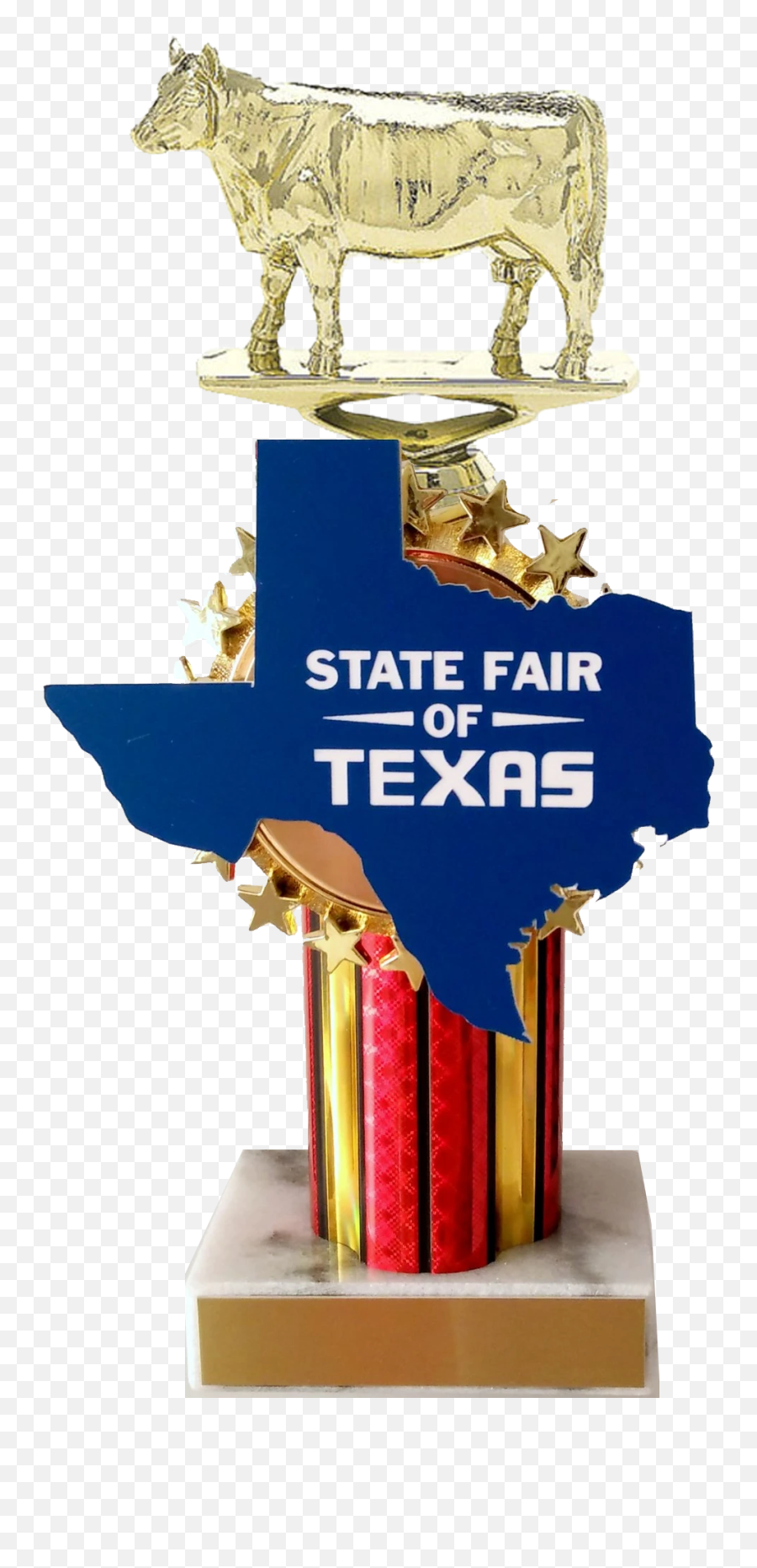 State Fair Cow Trophy With State Cutout - Trophy Emoji,Cow Emoji Text