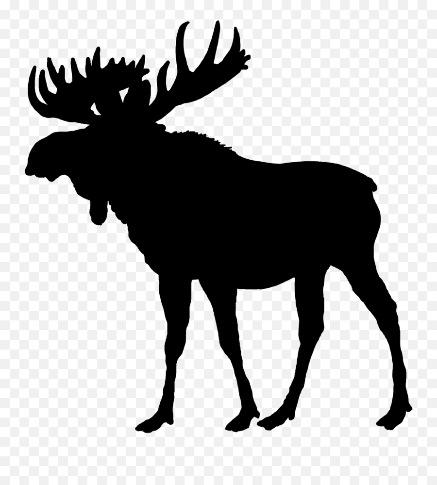 Moose Silhouette Deer Clip Art - Silhouettes Png Download Moose Silhouette Vector Emoji,Moose Emoji