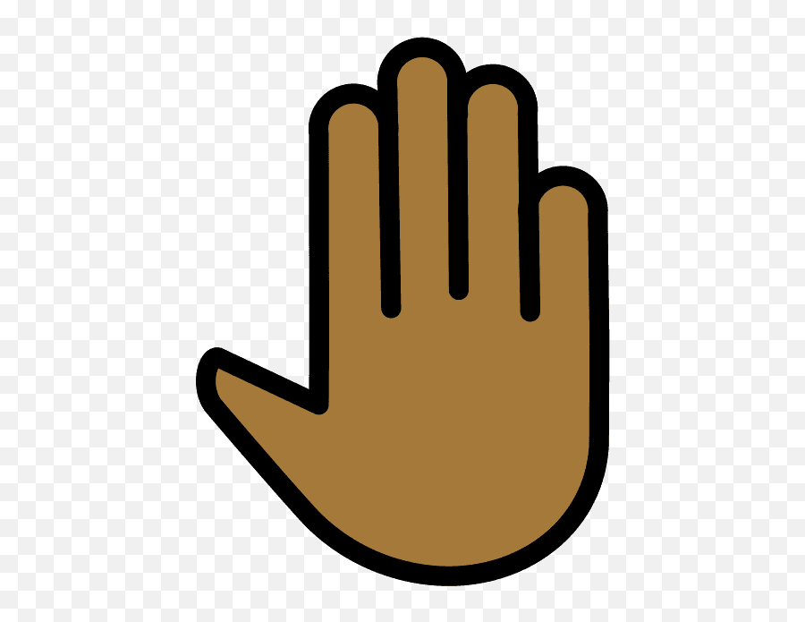 Raised Back Of Hand Emoji Clipart - Hand Clipart Closed Fingers,Back Emoji