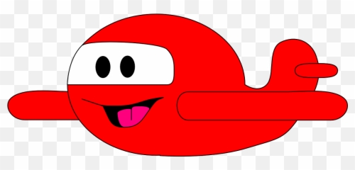 Airplane Plane Red Happy Smiley - Clipart Emoji