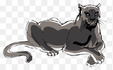 Cartoon Panther Clipart Kid 2 - Black Lying Down Emoji