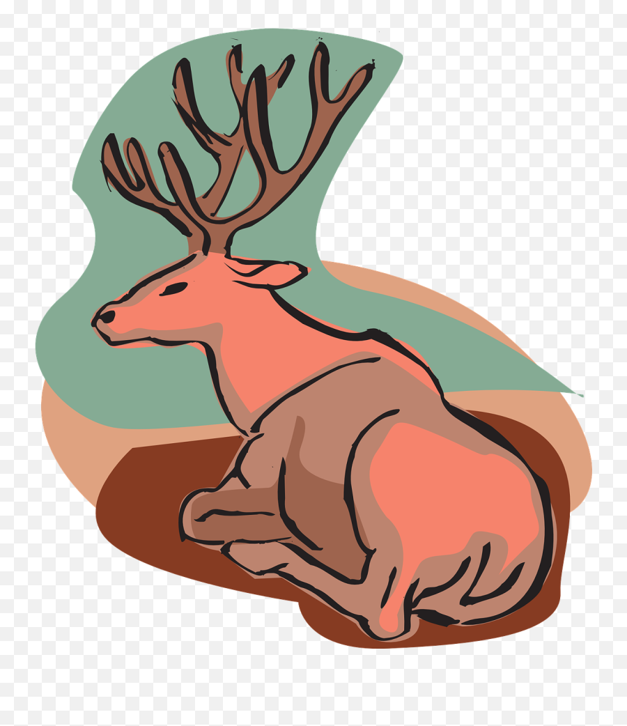 Deer Style Wild Background Sitting - Draw A Sitting Deer Emoji,Deer Hunting Emoji