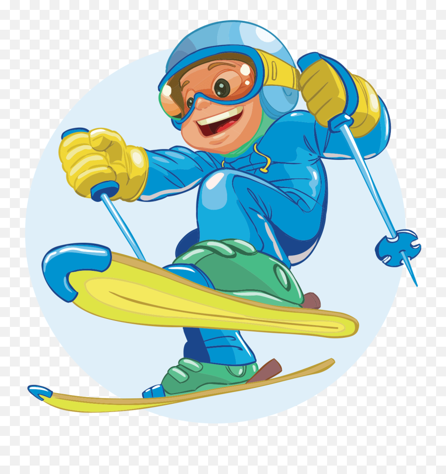 Skis Clipart Ski Trip 6 Skiing Cartoon - Kid Skiing Clipart Emoji,Jet Ski Emoji