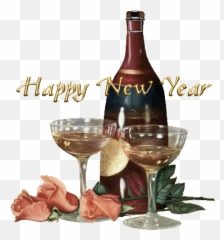 Happy New Year Cards - Wine Gif Emoji