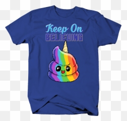 Rainbow Poop Emoji With Unicorn Horn