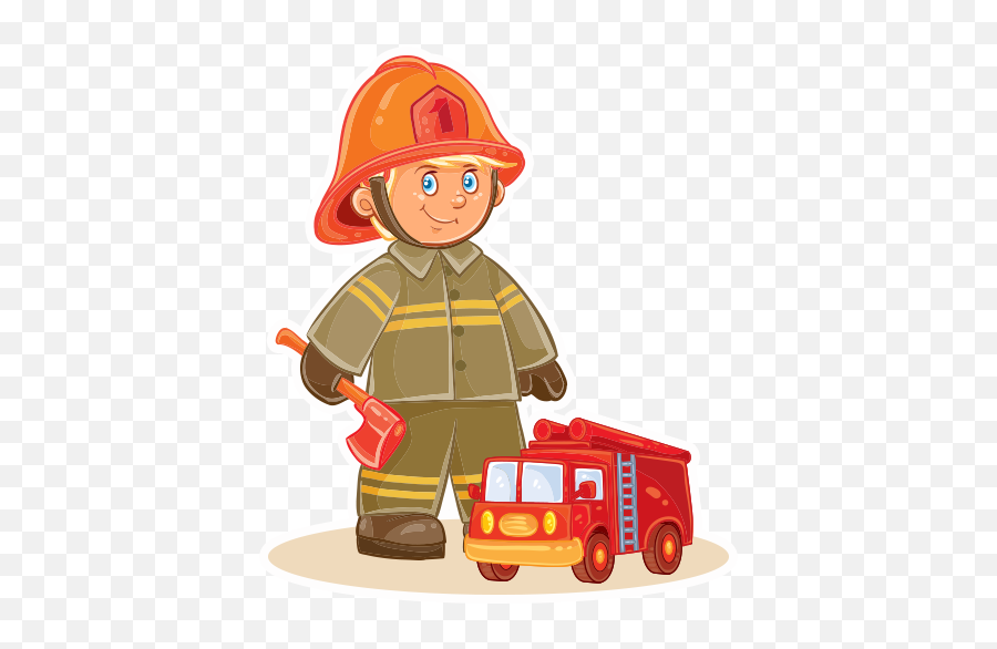 Largest Collection Of Free - Toedit Fireman Stickers Fire Truck Invitation Template Emoji,Firefighter Emoji