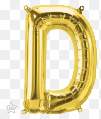 Letter D 16 in - Silver Foil Balloon Gold Emoji