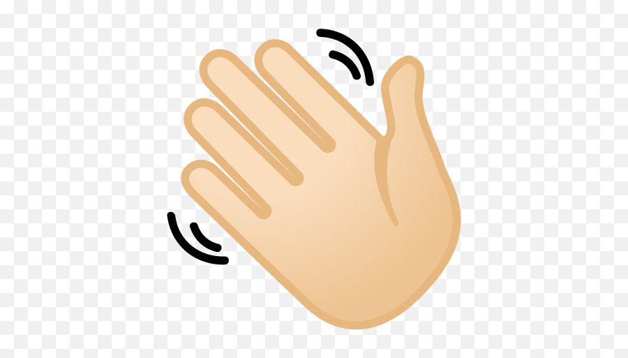 Waving Hand Emoji With Light Skin Tone Meaning And Pictures - Wave Hand Emoji Png,Bye Emoji