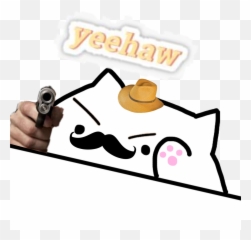 Meme Yeehaw Bongocat Meme Cowboy Cat - Clip Art Emoji,Cowboy Cat Emoji