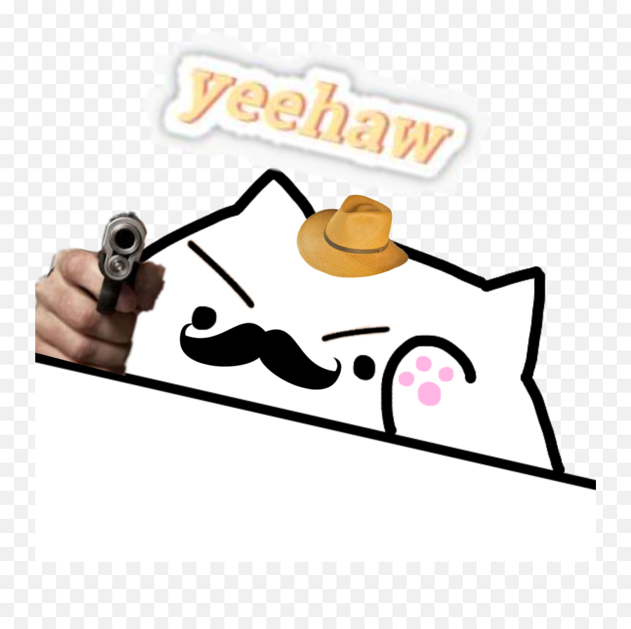 Meme Yeehaw Bongocat Meme Cowboy Cat - Clip Art Emoji,Cowboy Cat Emoji