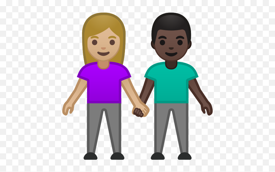 Medium - Two People Holding Hands Cartoon Emoji,Man And Woman Holding Hands Emoji