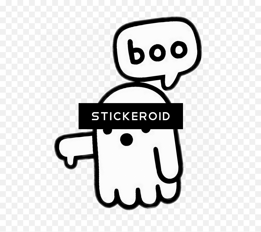 Download Hd Boosticker - Boo Ghost Thumbs Down Emoji,Disapproval Emoji
