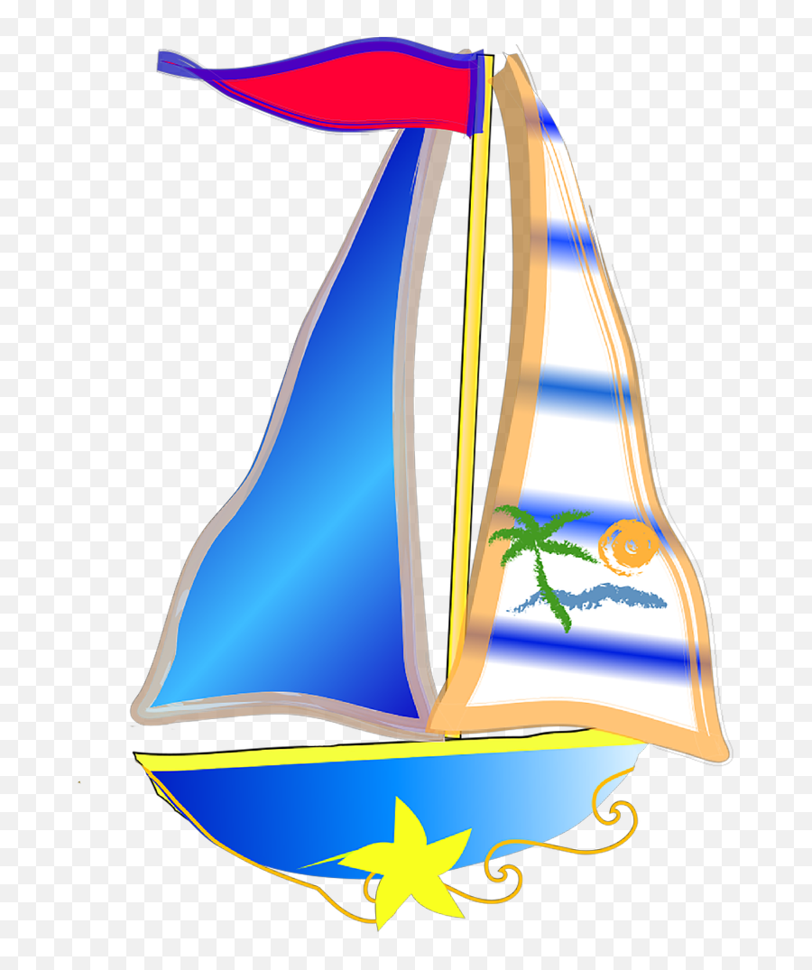 Ftestickers Bright Colorful Boat Sailboat - Sail Emoji,Sailboat Emoji
