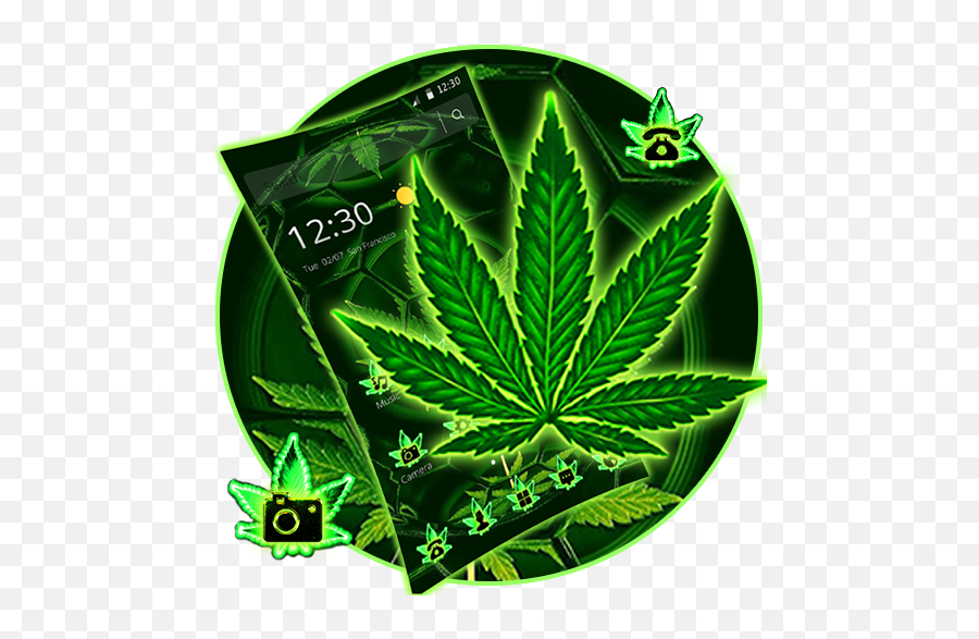 Green Football Weed Leaf Theme - Emblem Emoji,Pot Leaf Emoji Android