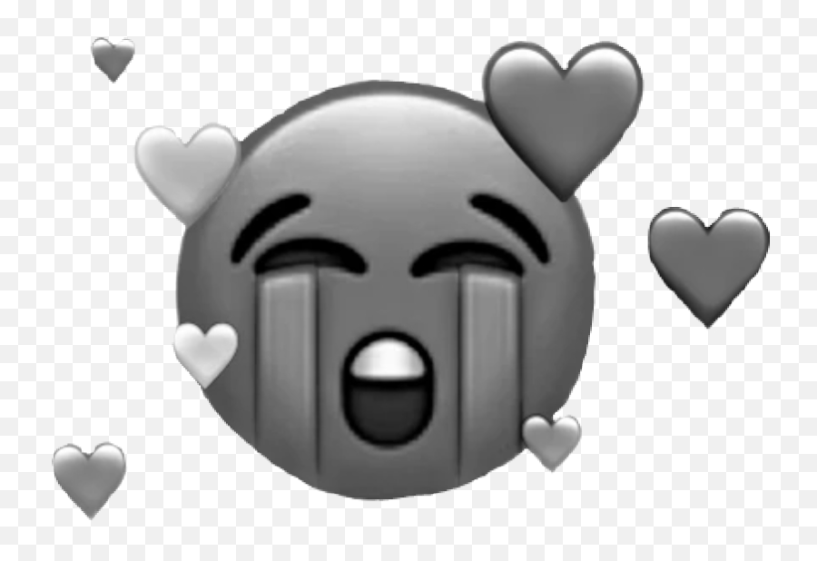 Sad Crying Love Emoji Dark Grey Sticker - Heart Emoji Broken Black,Dark Emoji