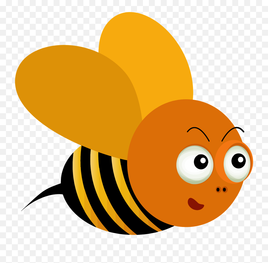 Angry Bee Clipart - Orange Bee Clipart Emoji,Bumble Bee Emoji