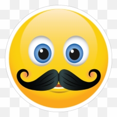 Cute Mustache Emoji Sticker -