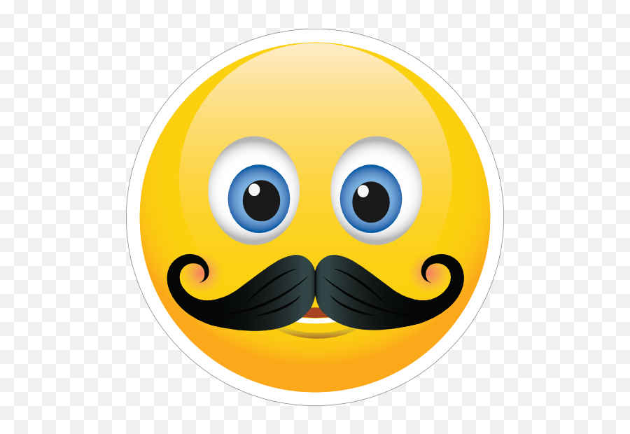 Cute Mustache Emoji Sticker - Emoji Sticker,Mail Emoji