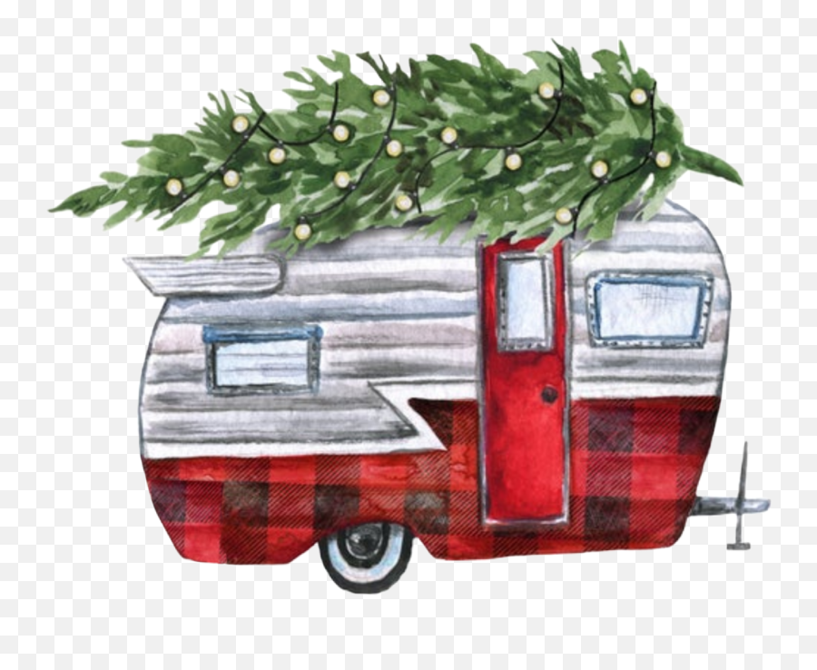 Camper Rv Trailer Travel Wanderlust - Merry Christmas Vintage Camper Emoji,Travel Trailer Emoji
