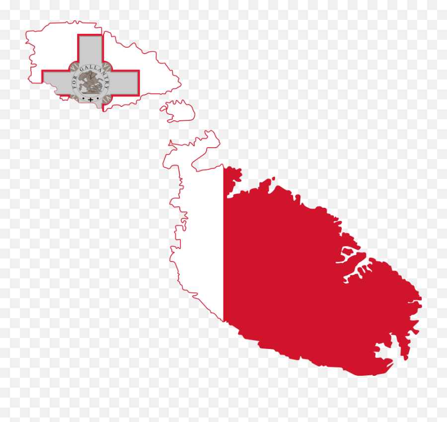 Flag Map Of Malta - Malta Map And Flag Emoji,St Lucia Flag Emoji