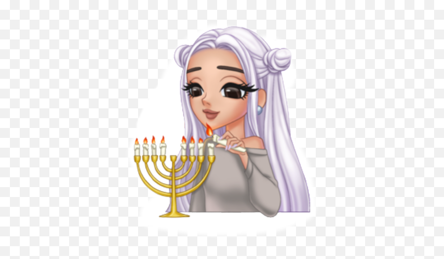 Happy Hanukkah Sticker Challenge - Ariana Grande Drawing Png Emoji,Happy Hanukkah Emoji