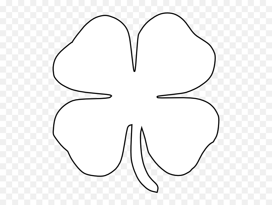Free Four Leaf Clover Silhouette - Four Leaf Clover White Emoji,Three Leaf Clover Emoji