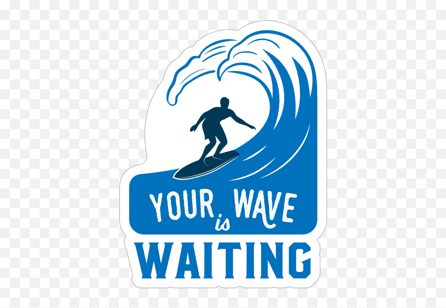 Your Wave Is Waiting Surfing Sticker - Surfing Emoji,Surfer Emoji