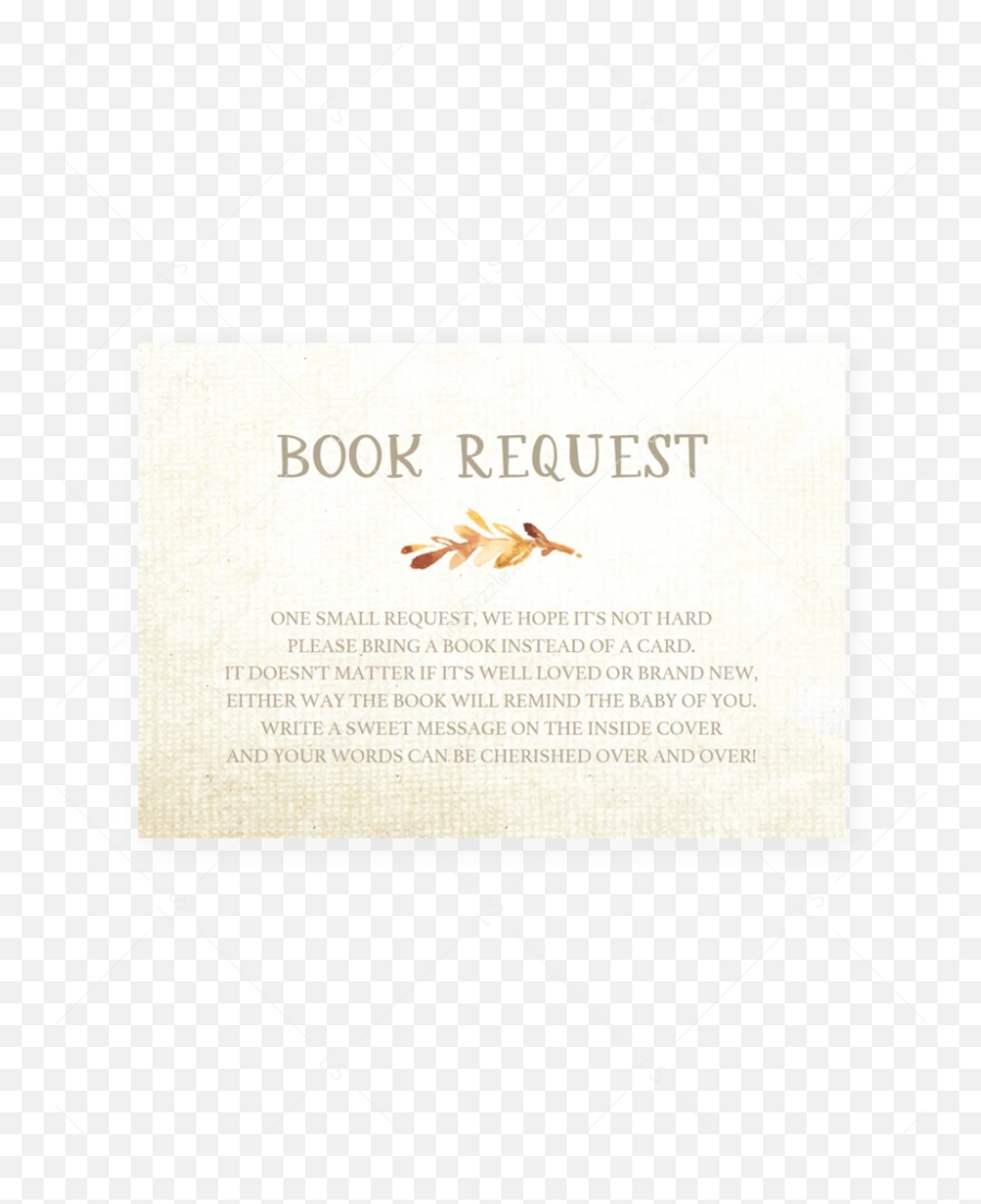 Bring A Book Instead Of A Card For Neutral Baby Shower - Label Emoji,Autumn Leaf Emoji