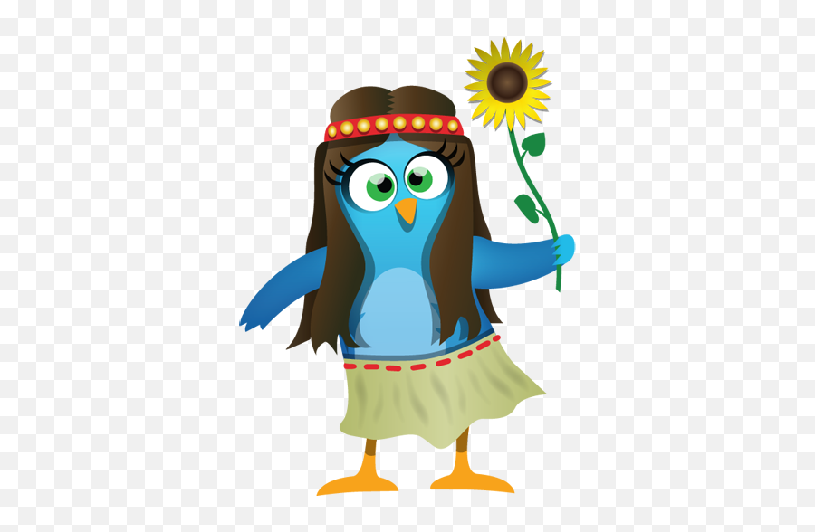 Twitter Hippie Bird Laptop Sticker - Tenstickers Hippie Bird Emoji,Hippie Emoticons