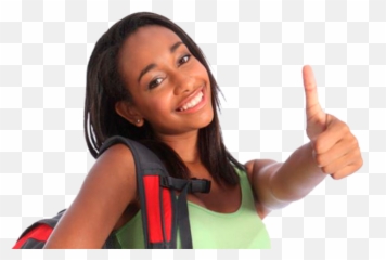 African American Girl - Transparent Thumbs Up Emoji
